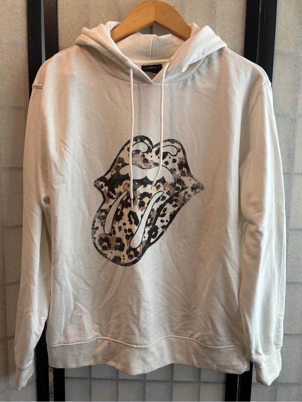 ROLLING STONES Sweatshirt Hoodie, Leopard Tongue Graphic